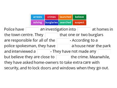 8A Collocations: police work