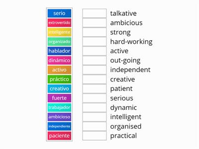 Adjectives Personality