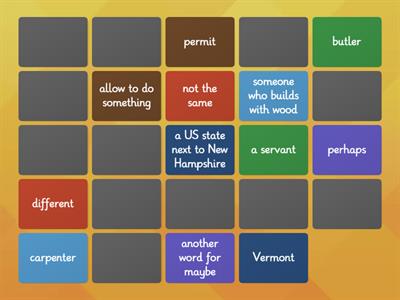  Megawords List 4 Vocabulary match