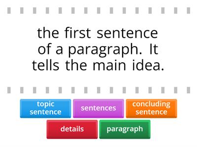 Topic Sentence/Details/CS