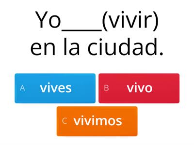 Present Tense Regular IR Verbs Spanish