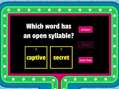 Find the Open Syllable - Wilson 5.2