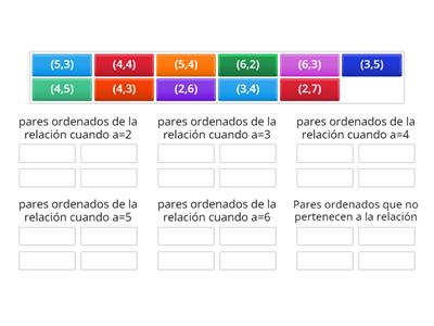 Relaciones en un conjunto A={x∈N∣2≤x≤6} y una relación   R:={(a,b) ∈ A×A / 50 < a ^ b < 500}