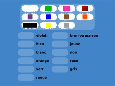 Niveau A Les couleurs