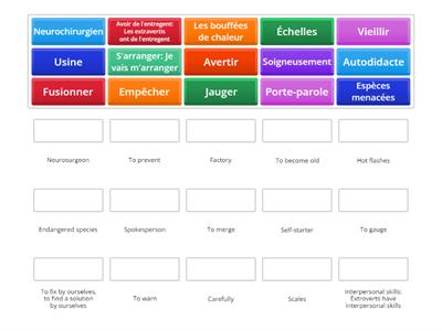 Vocabulaire semaine 5