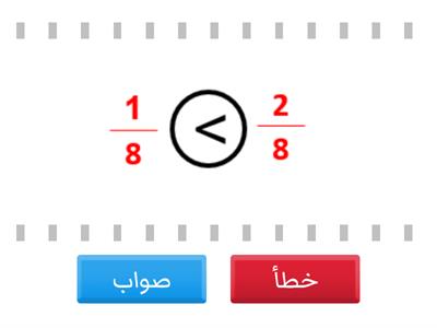 الصف الرابع: مقارنة الكسور وترتيبها.