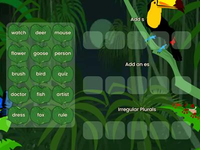 Plural Words Sort - es, s, irregular words