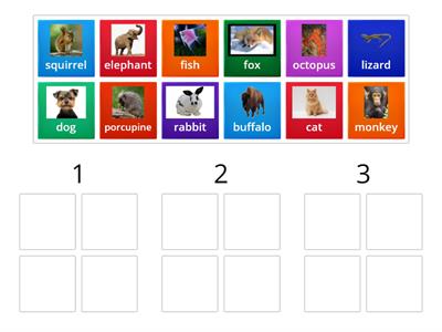  Counting 1, 2, and 3 Syllables - Animal Theme