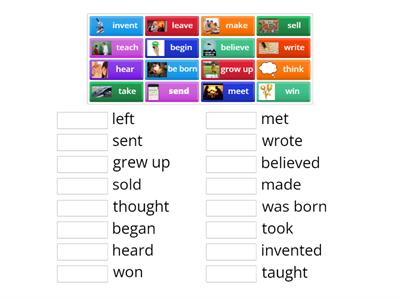 Match the base form of the verbs with the past form