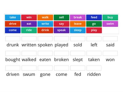 Past Participle verbs