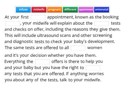 Pregnancy - The booking appointment