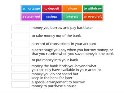 1.2 Personal finances - listening vocab