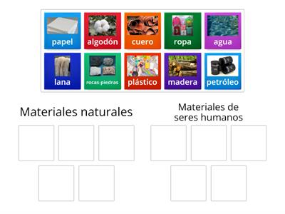 Materiales: naturales vs. humanos