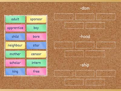 PREP 8, unit 7, vocabulary: suffixes