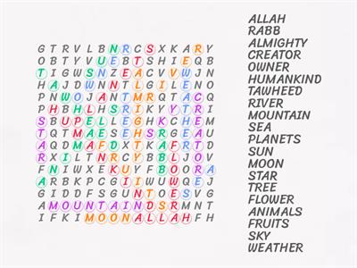 Allah: The Almighty Creator_Word search