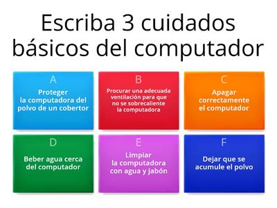 Cuestionario de computación segundo parcial primer quimestre