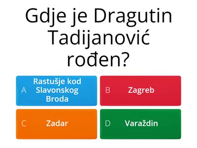 Hrvatski - lektira - Dragutin Tadijanović