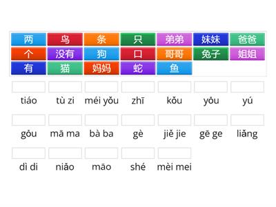 Jinbu 1 Chapter 2.1 + 2.2 Family and pets (pinyin)