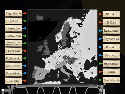 D9 - Mapa Evropy po 1. sv. válce