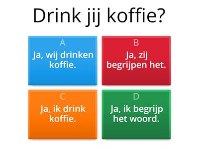 drinken, typen, luisteren, begrijpen, moeten - quiz