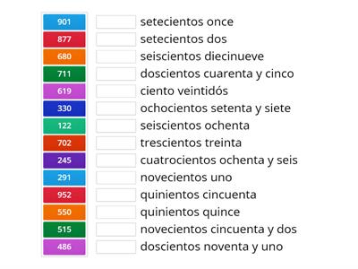 Los números de 100 a 1000