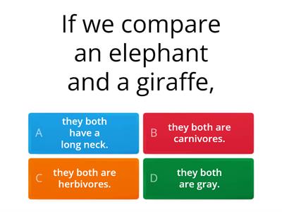 Compare and Contrast Quiz