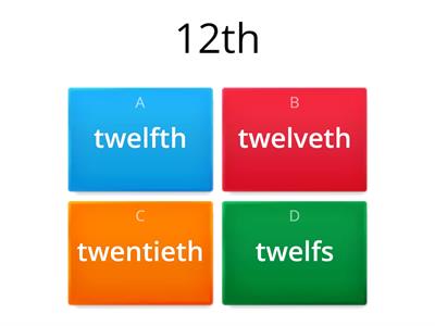 Ordinal numbers  - spelling