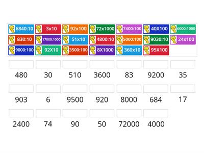 Moltiplicazioni e divisioni x 10 - 100 - 1000