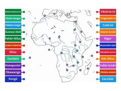 Afrika vízrajza vaktérkép Zazának