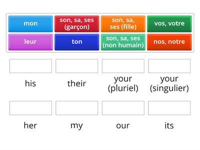 adjectifs possessifs