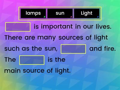 SCIENCE (YEAR 2) - UNIT 6: LIGHT AND DARK