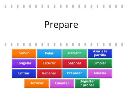 Vocabulario de la cocina (verbos) Level: BASIC