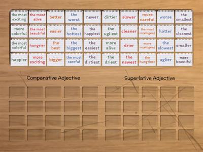 Comparative and Superlative Adjective Sort