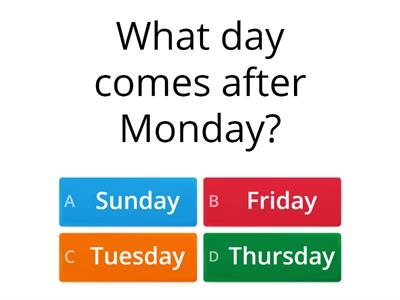 Days of the Week Multiple Choice