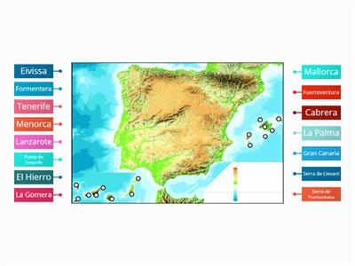 Mapa físic d'Espanya Illes 3a part