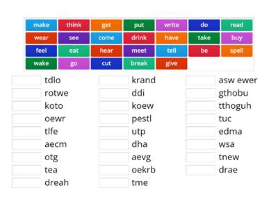 GG2 6.8 irregular verbs spelling