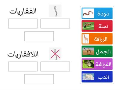 تصنيف الكائنات الحية(فقاريات ولافقاريات)