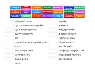 Running vocabulary: Match! 