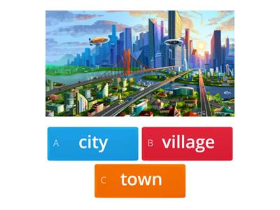 City, town, village