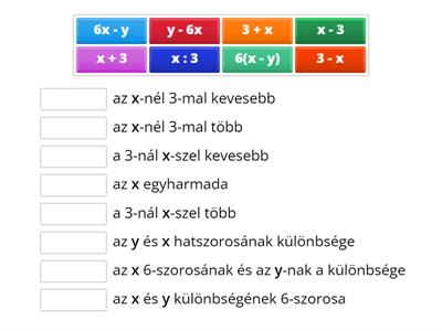 Algebrai kifejezések 1