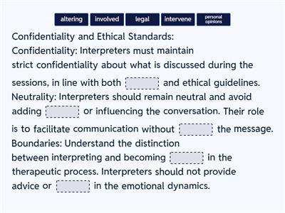 Key Considerations for Community Interpreters in a Mental Health Setting