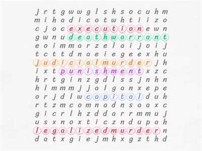 Death Penalty Word Search