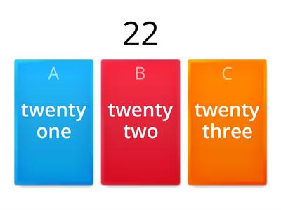 Number Names 20-30