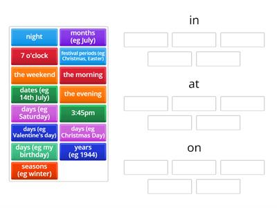 Prepositions - time