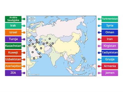 Mapa polityczna Azji Zachodniej