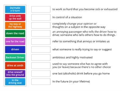 Driving idioms