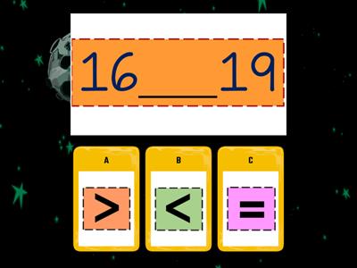 2Q-Kinder- Math SW- Comparing numbers 16 to 12. Tick >, < or =.