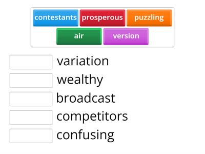 match the word with its synonym