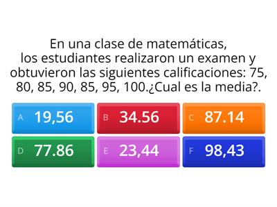 Hallar la media, moda y mediana 