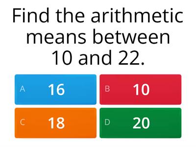 ARITHMETIC PROGRESSION AND GEOMETRIC PROGRESSION: Find the Arithmetic Mean